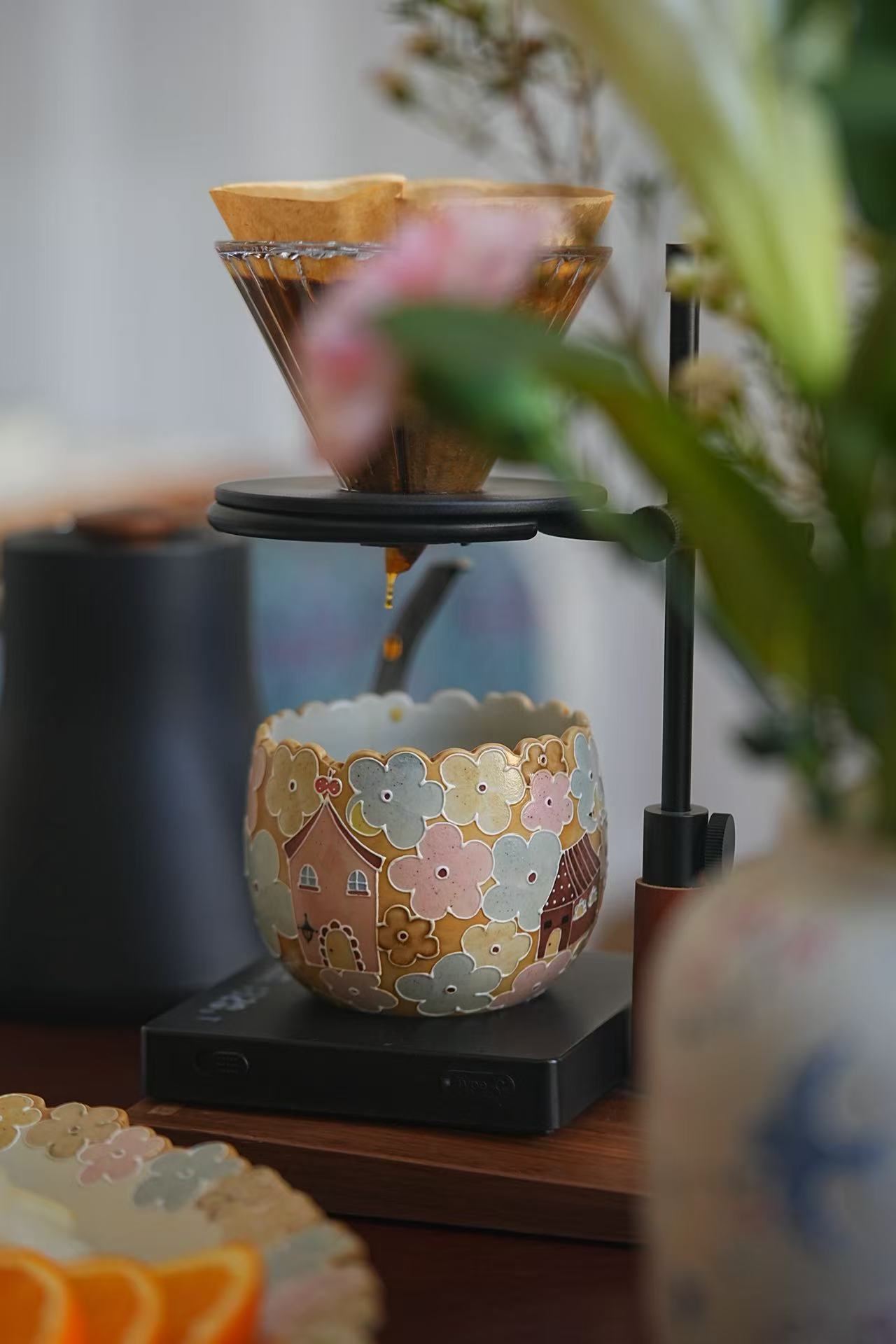 Floral Rim House Chubby Cup