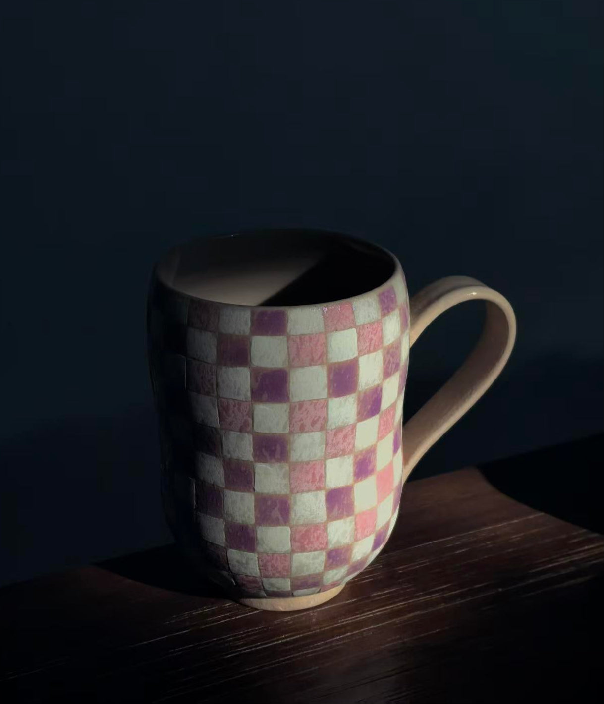 Amethyst Gingham Gourd Handle Cup