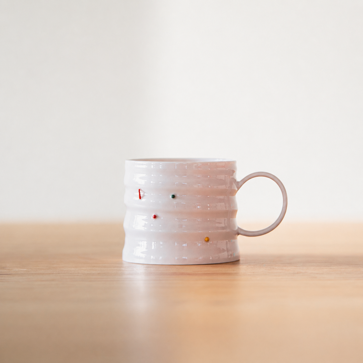 Handcrafted Textured Ceramic Mug – Blush Pink