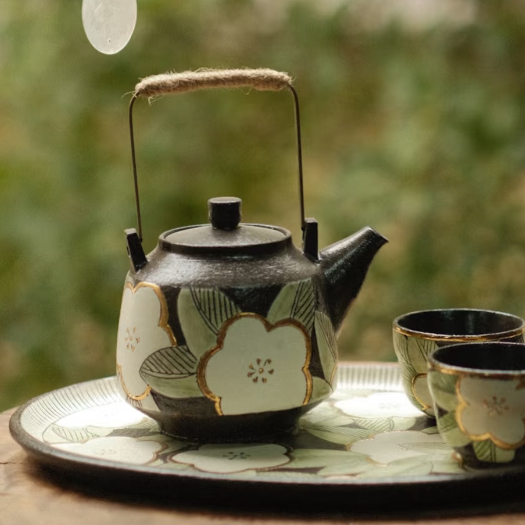 Round Belly Pot - White Camellia