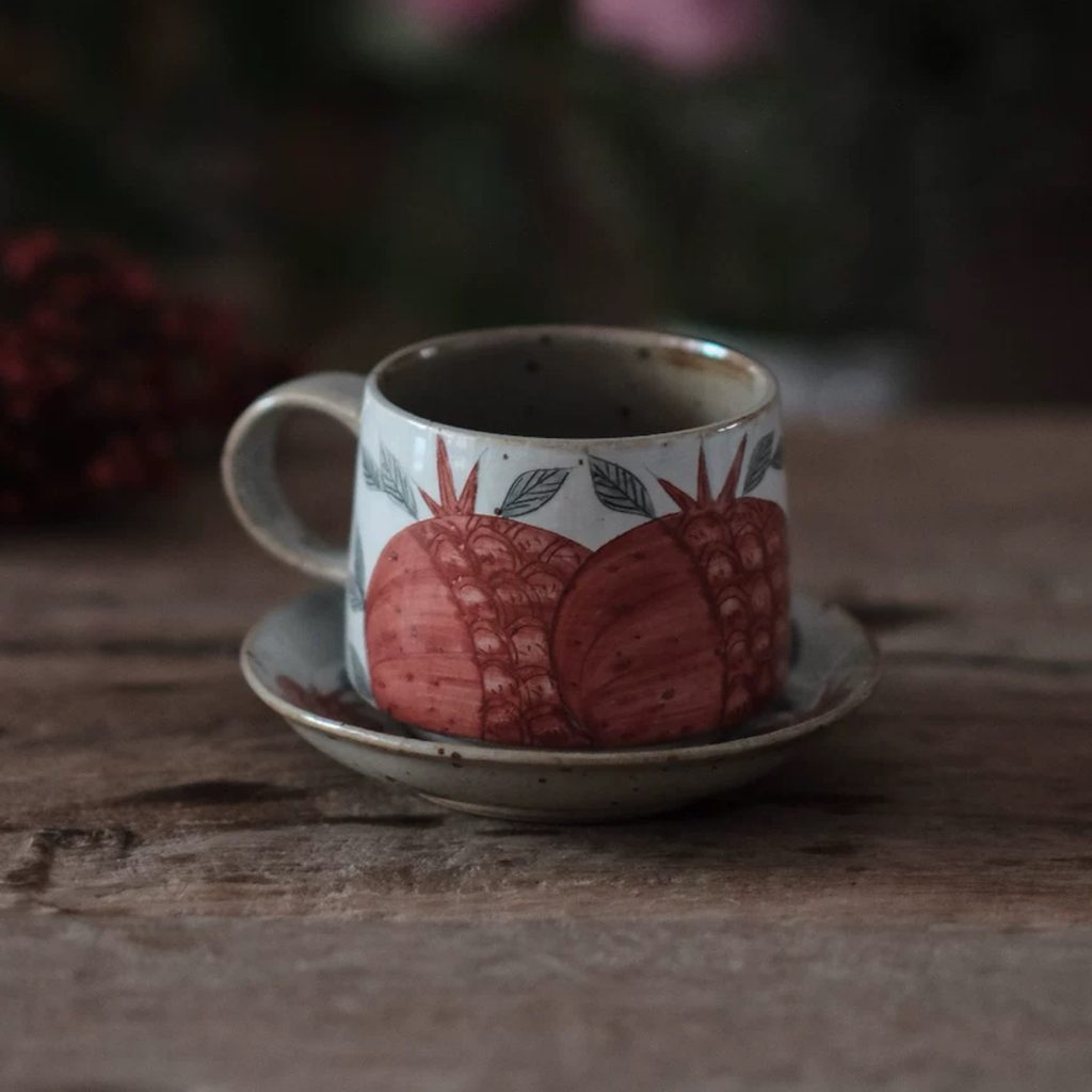 Coffee Cup Set - Pomegranate