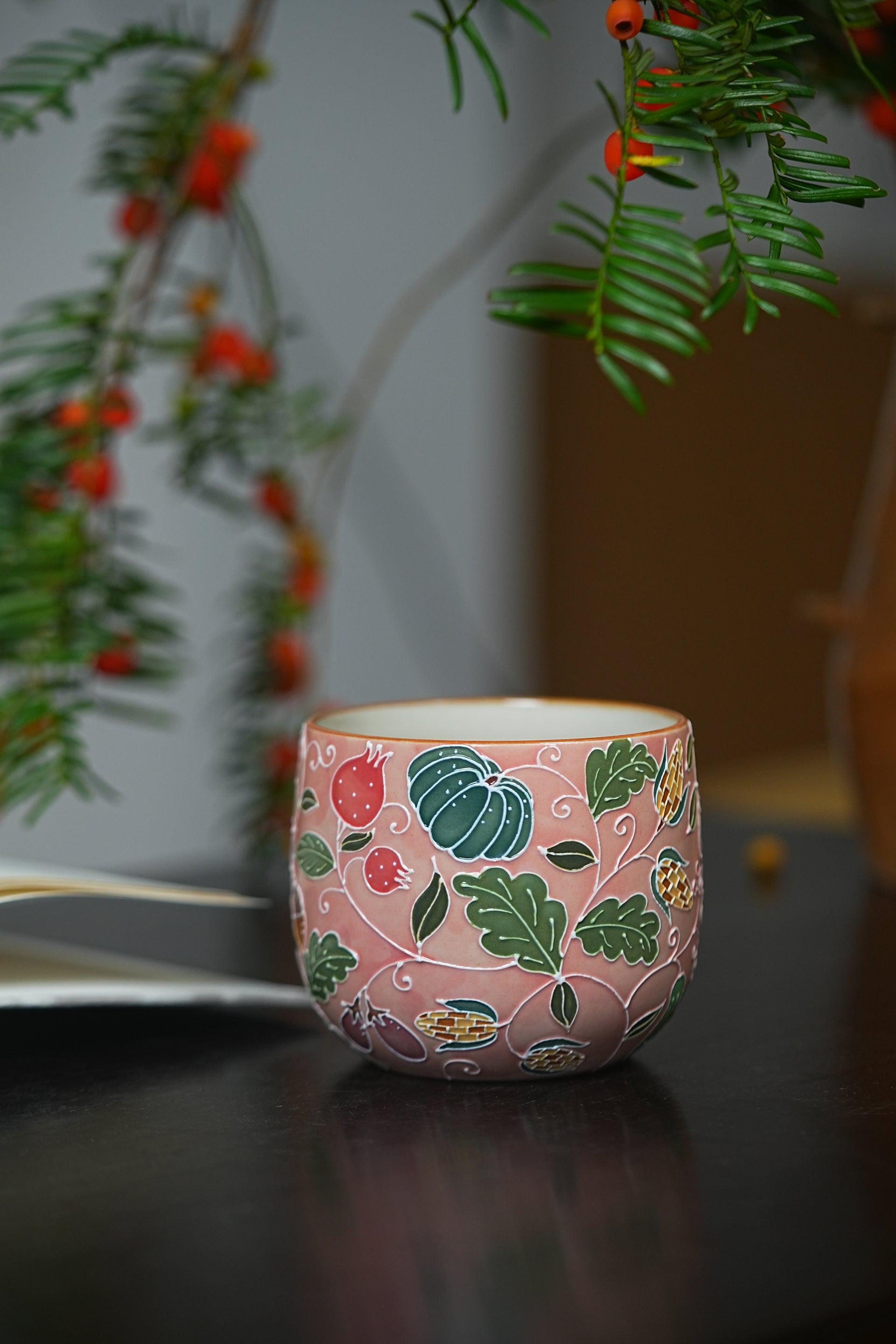 Floral Vine Series Chubby Cup - Fruits And Vegetables