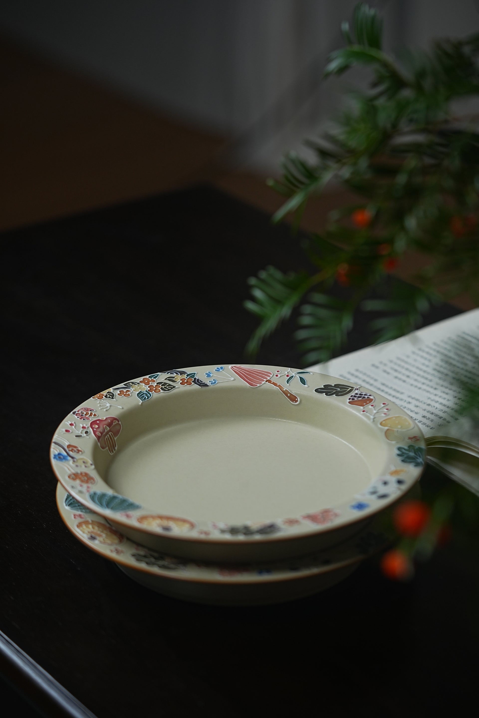 Mushroom & Flower Breakfast Plate – Unique Design