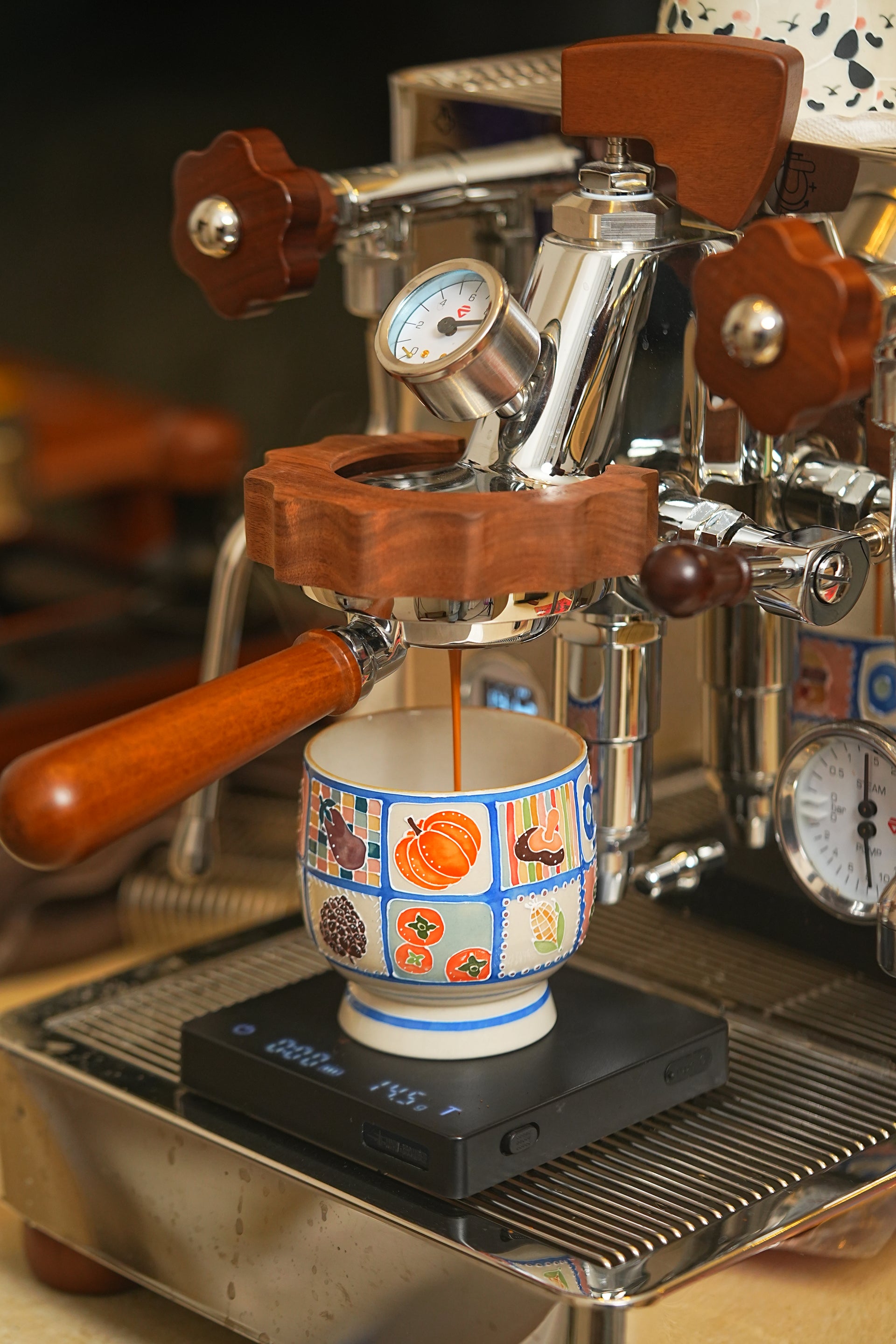 Harvest-Inspired Handcrafted Coffee Cup with Footed Base