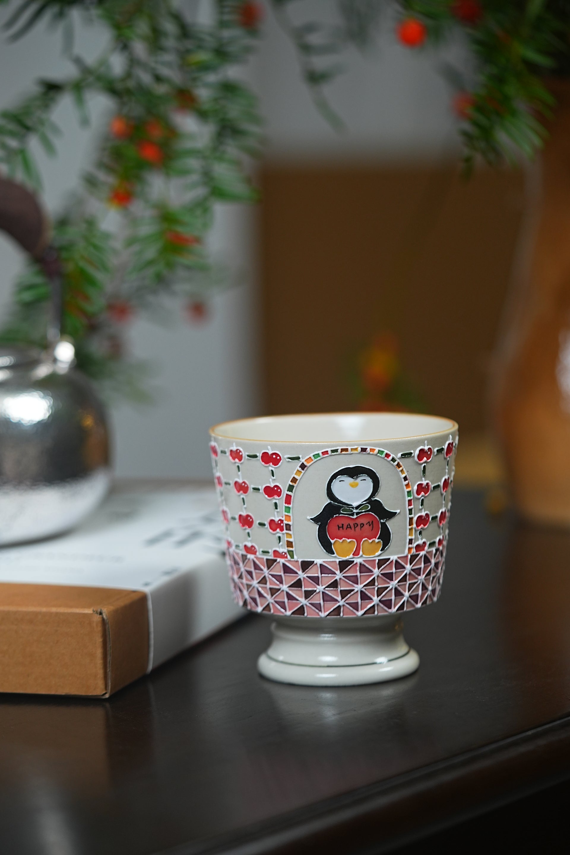 Penguin Footed Cup – Cheerful Hand-Painted Design