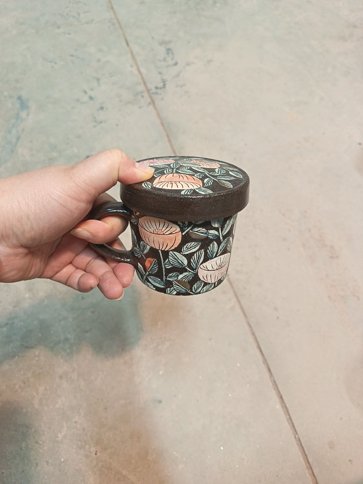 Handle Lid Straight Cup - Kapok Flower