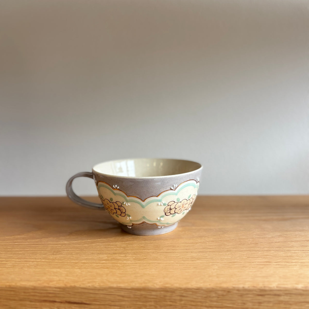 Gray-Purple Bunny Handle Egg Cup