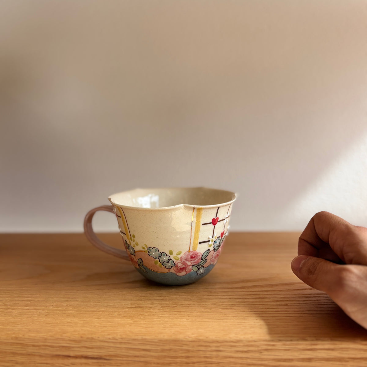 Heart Bunny Scalloped Handle Cup