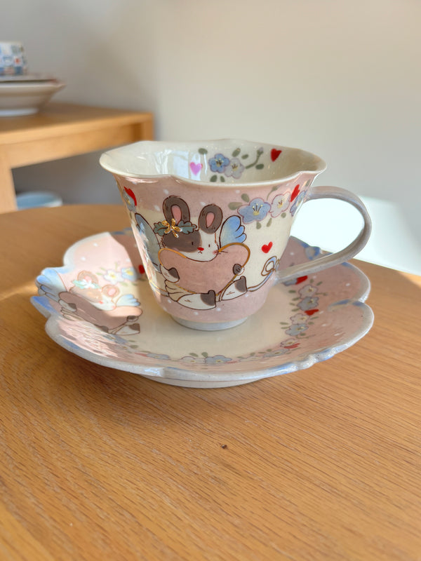 Angel Bunny Scalloped Cup & Saucer Set second image