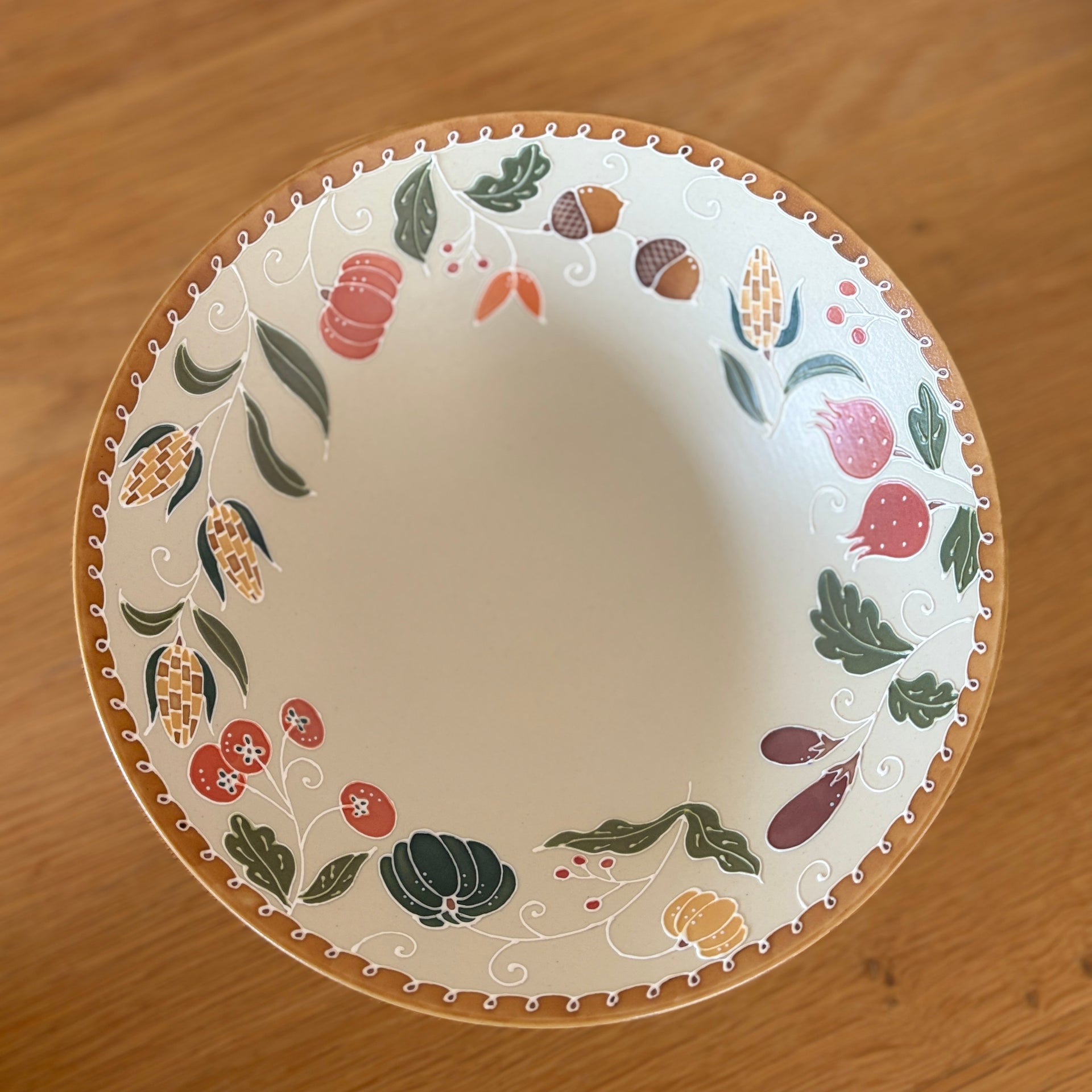 Floral Vine Series Big Bowl - Fruits And Vegetables