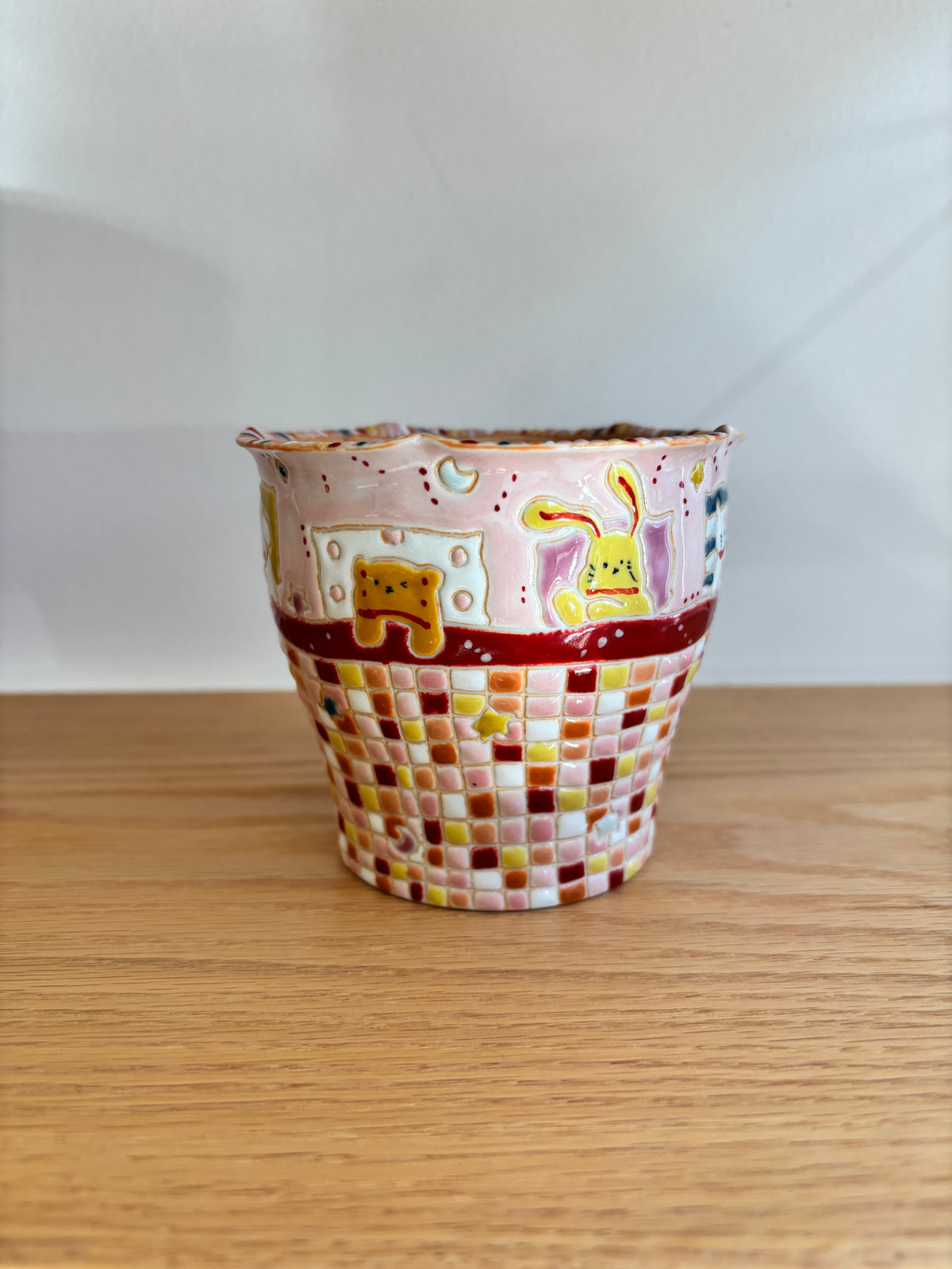 Inner-Painted Pillow Animal Handle Cup