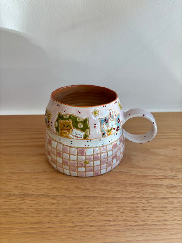 White Clay Pillow Animal Cup