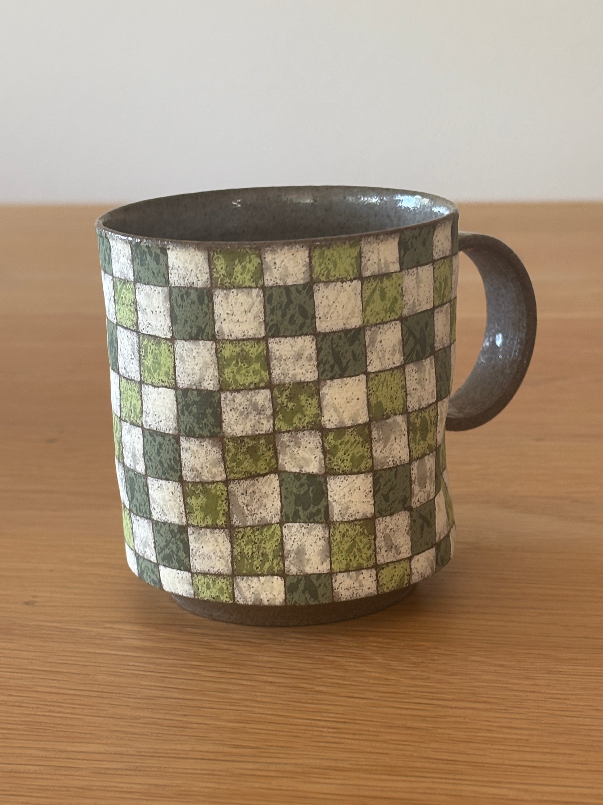 Spring Gingham Pinch Cup with Handle