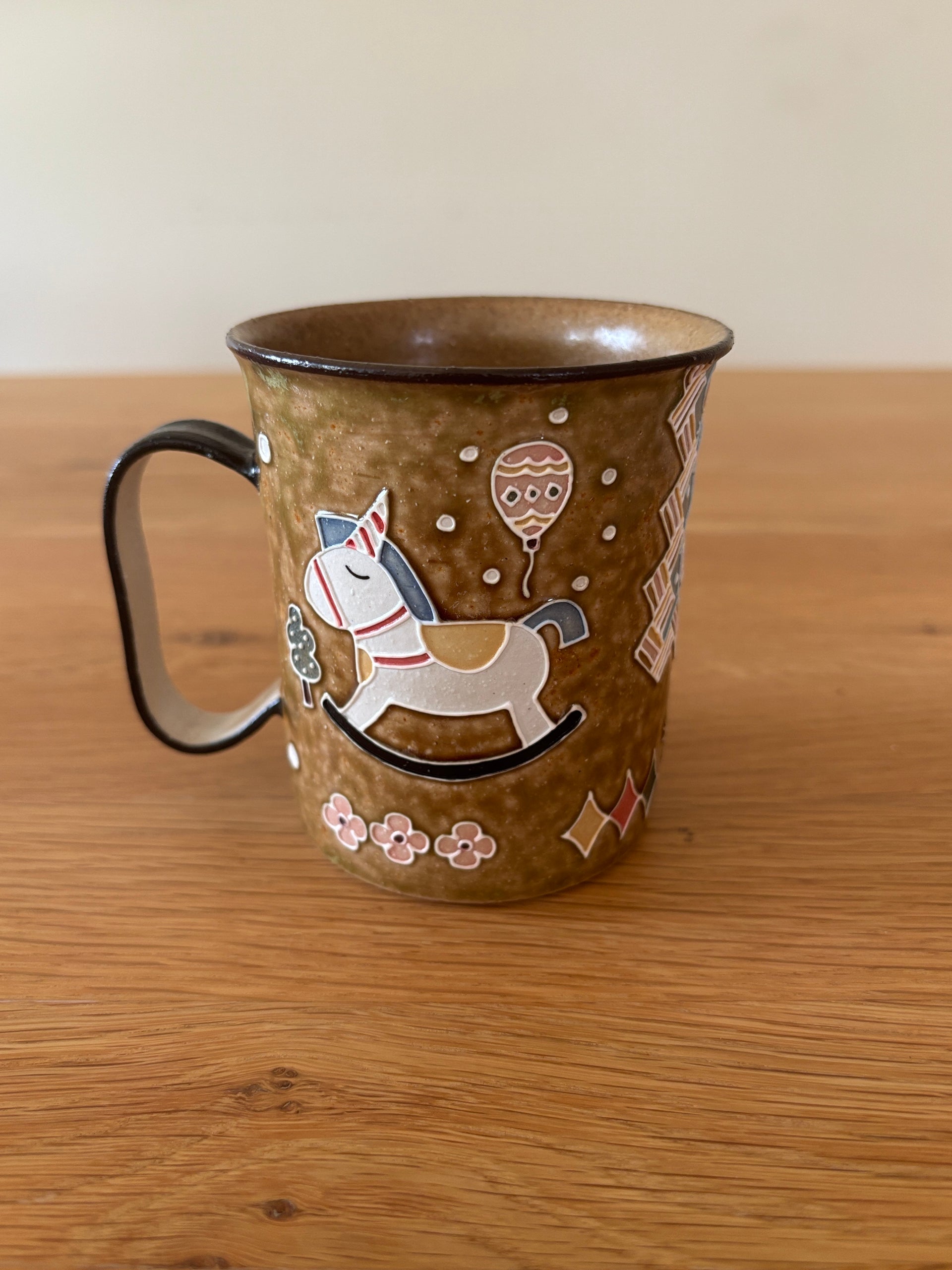 Rocking Horse Brown Glaze Mug