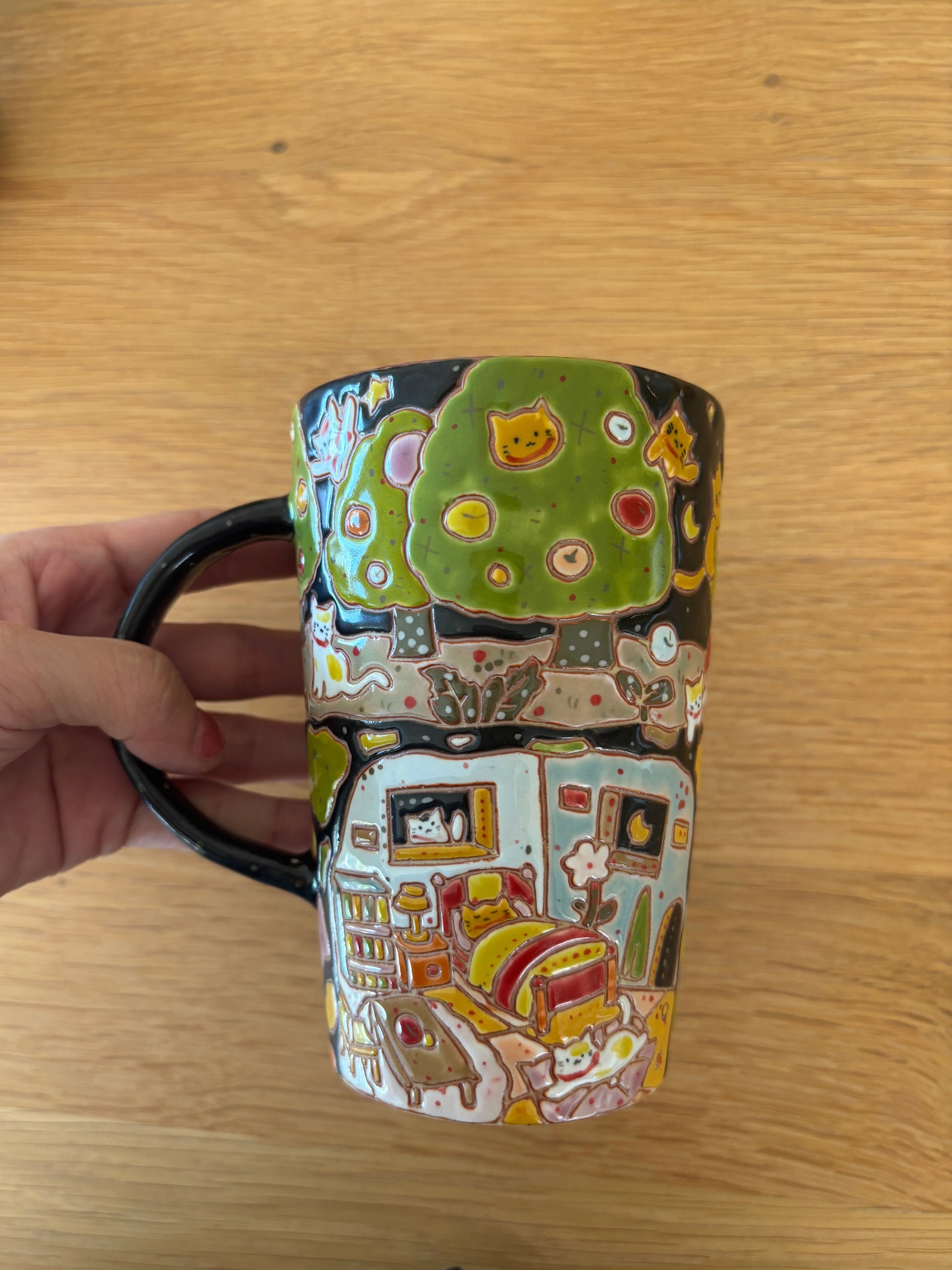 Nightscape Tree Cat Tall Cup