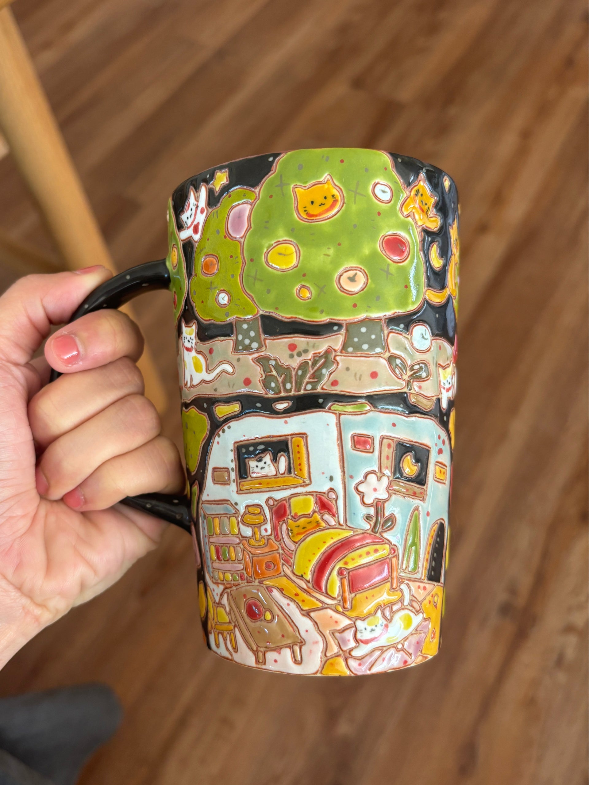 Nightscape Tree Cat Tall Cup