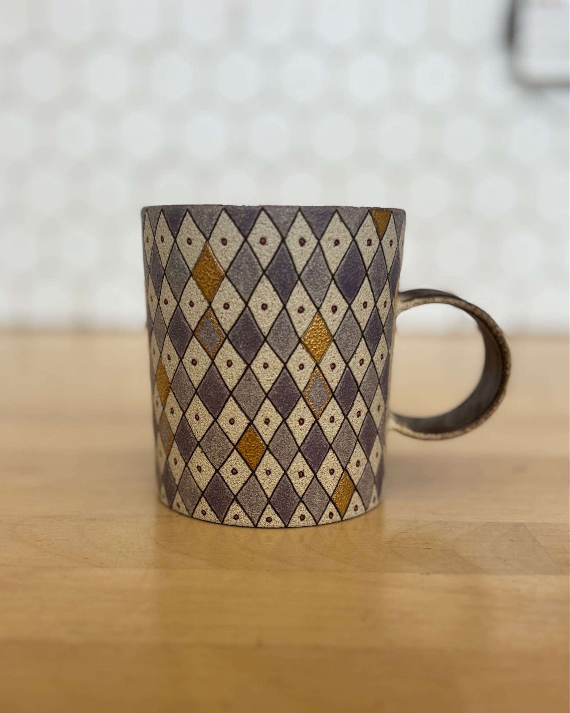 Purple Rhombus Rabbit Mug (Gold)