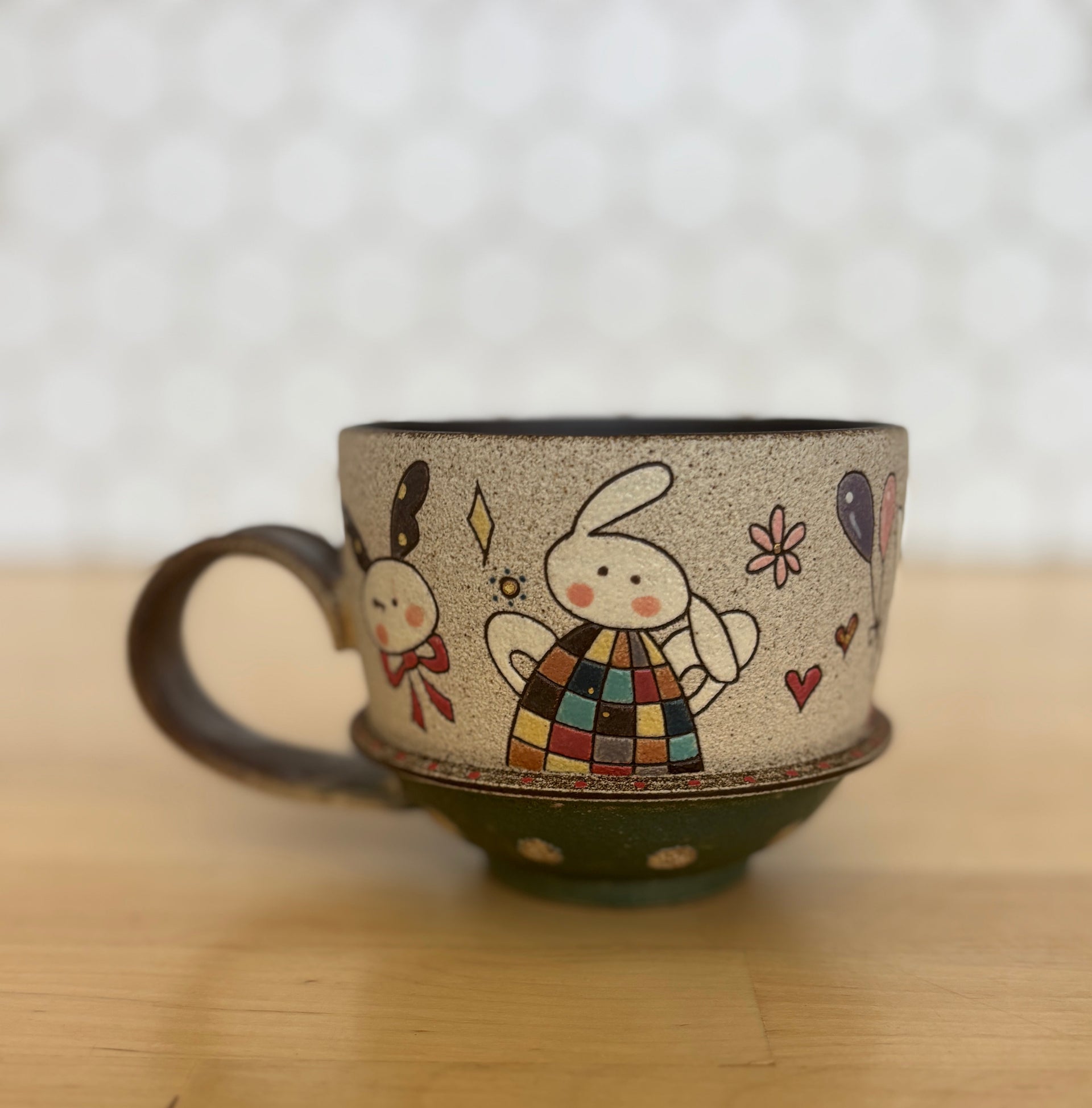 Green Rabbit Handle Cup
