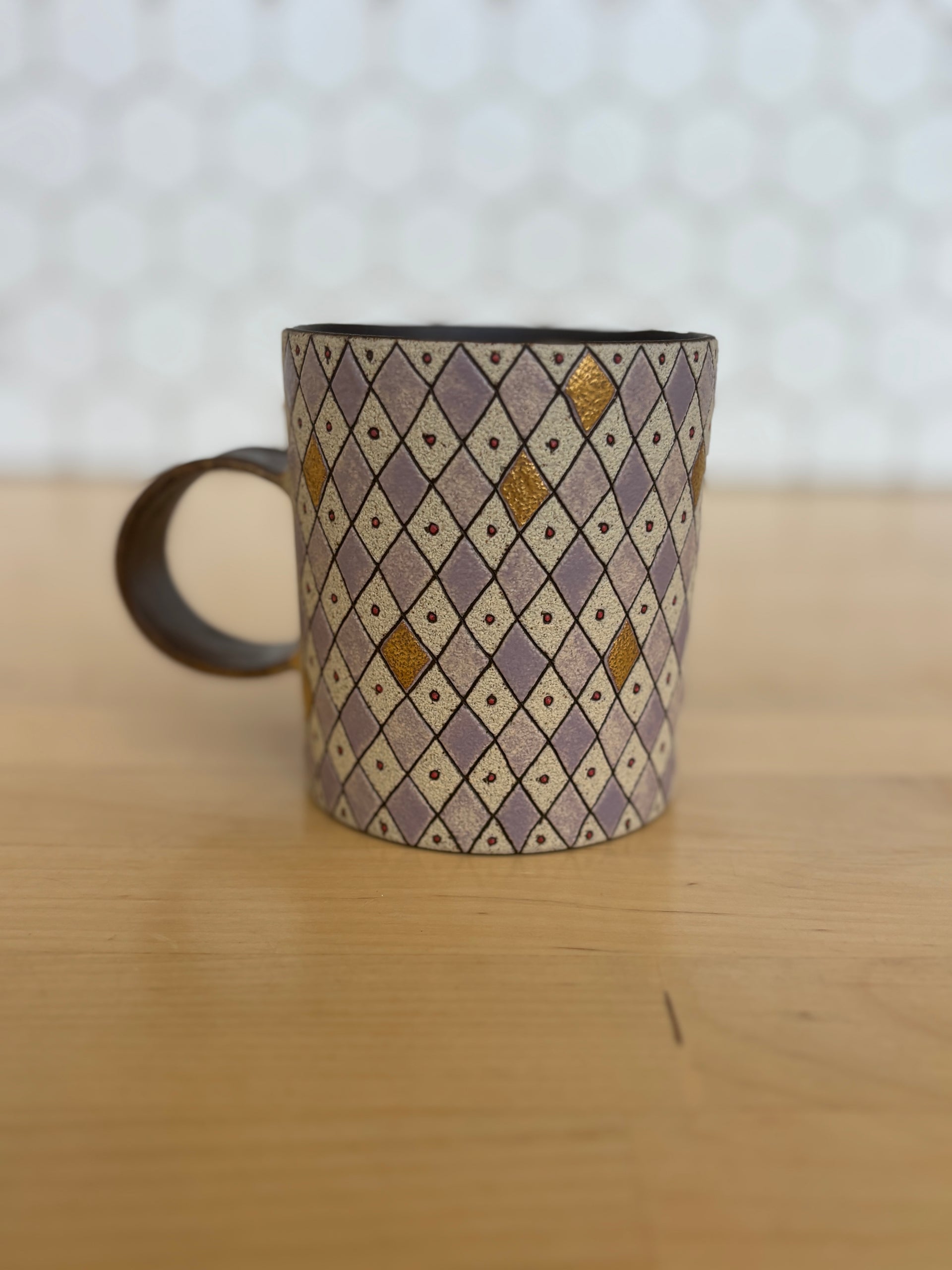 Purple Rhombus Rabbit Mug