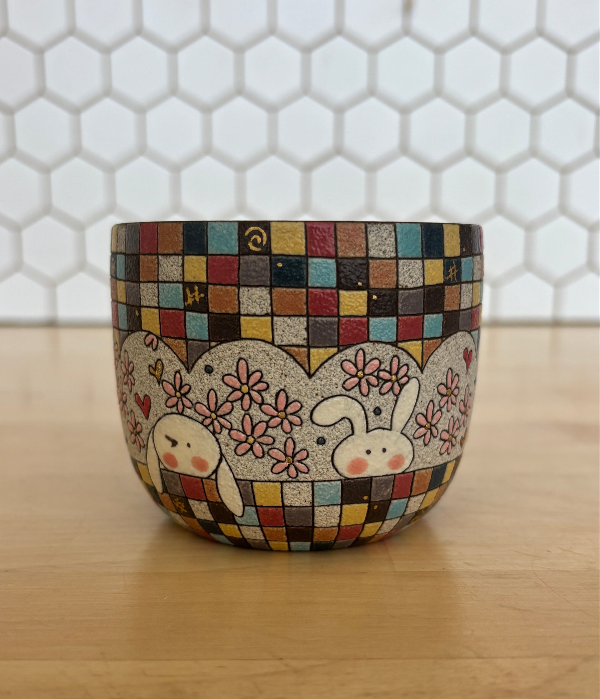Plaid Bunny Cup
