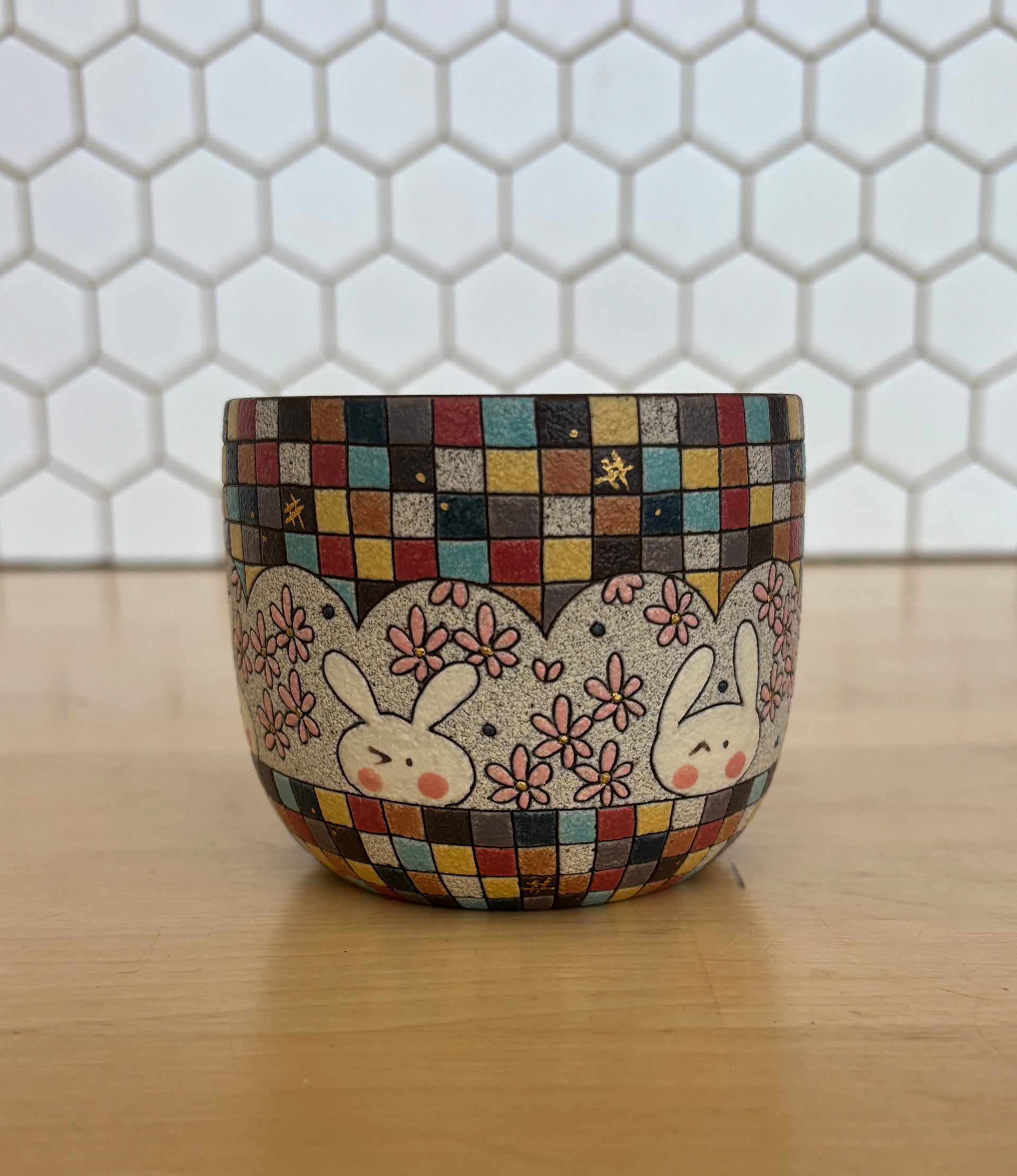 Plaid Bunny Cup