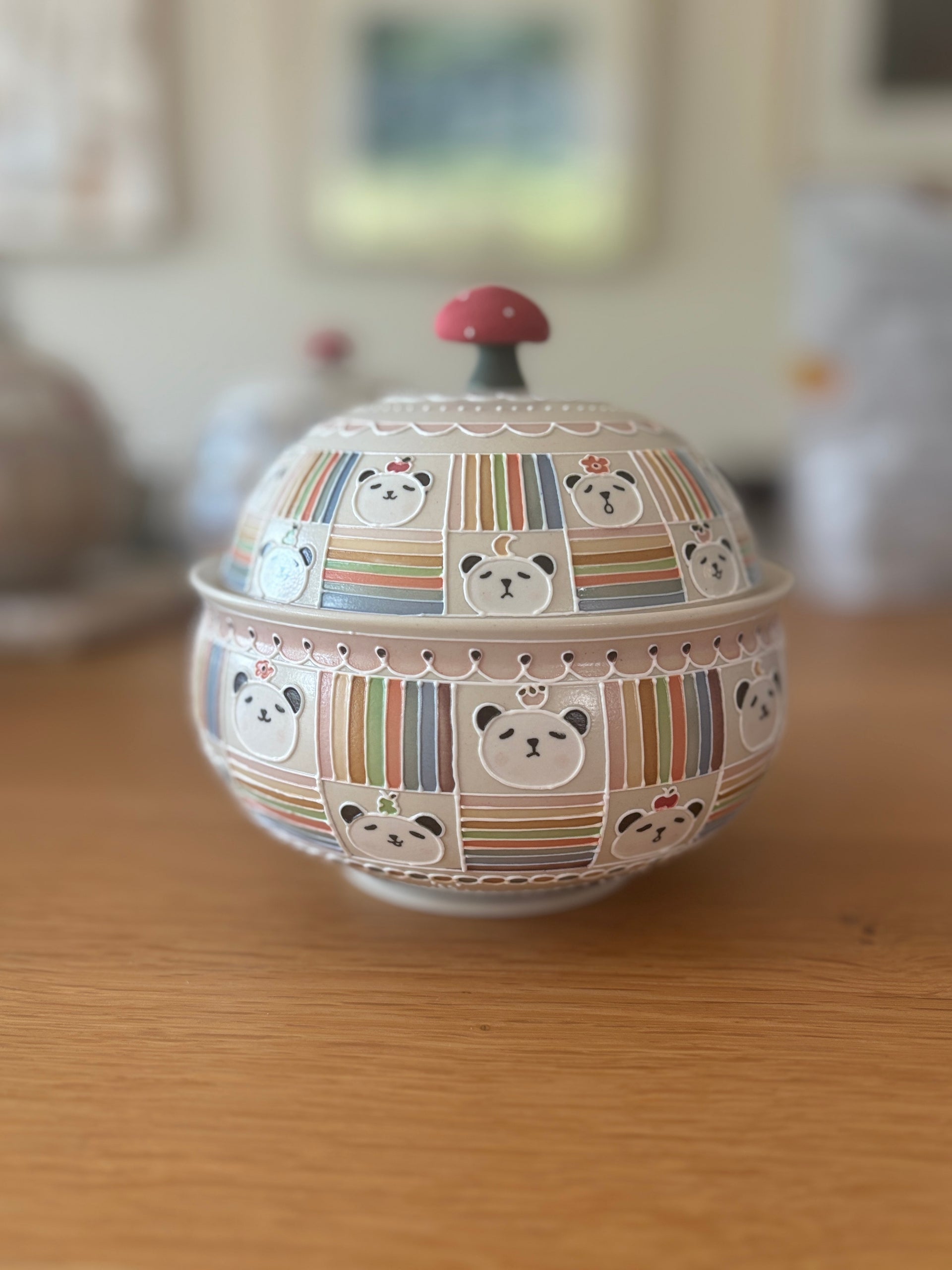 Panda Color Stripe Jar Small