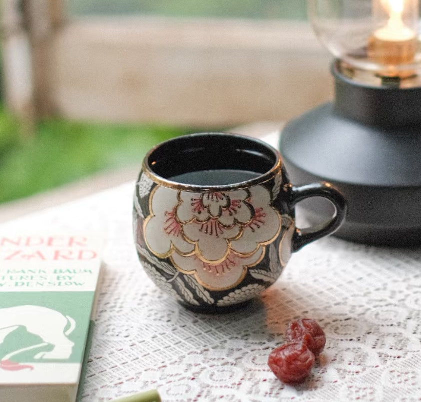 Handle Egg Cup - Peony Duo