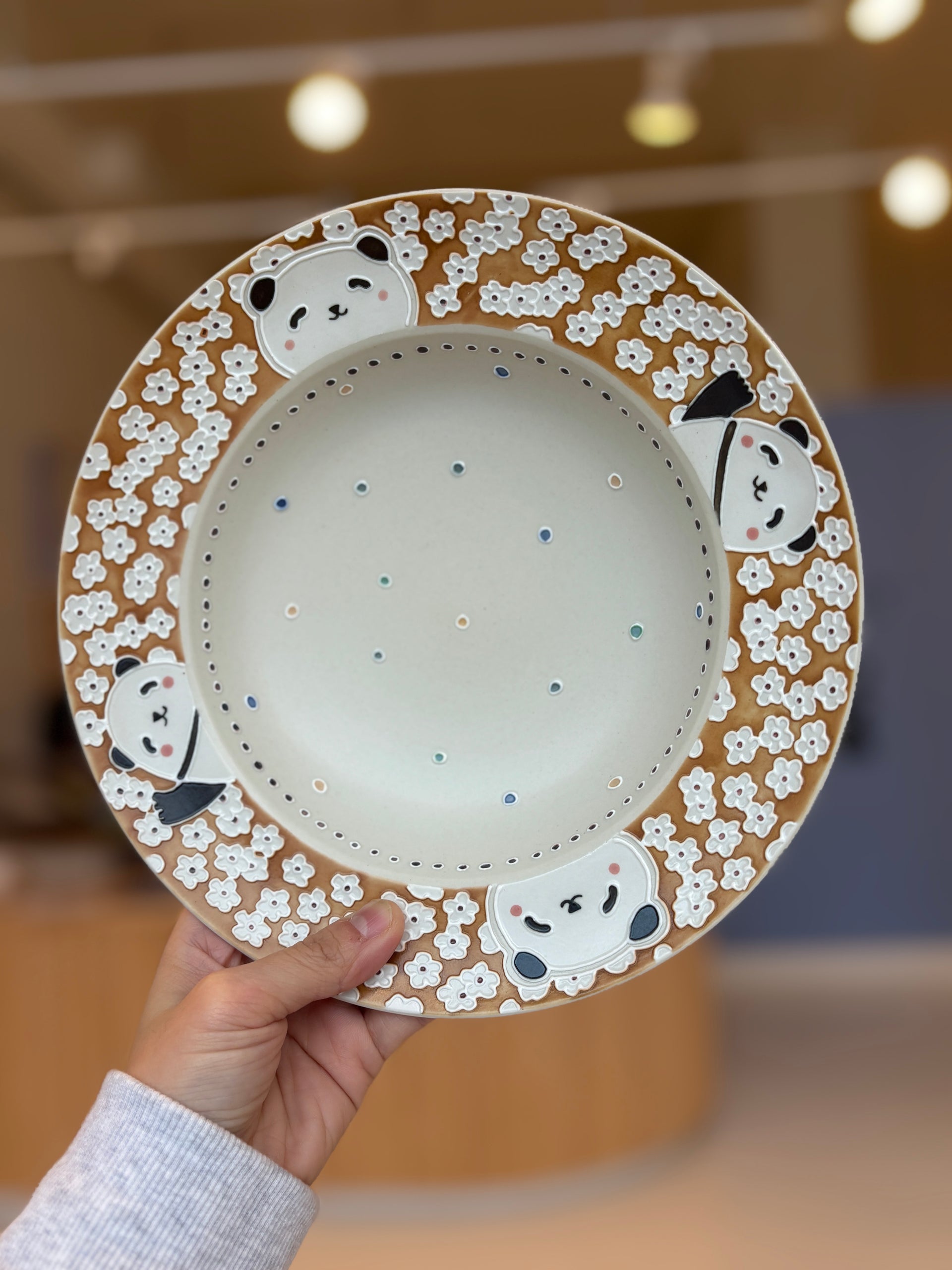 Floral Panda Plate