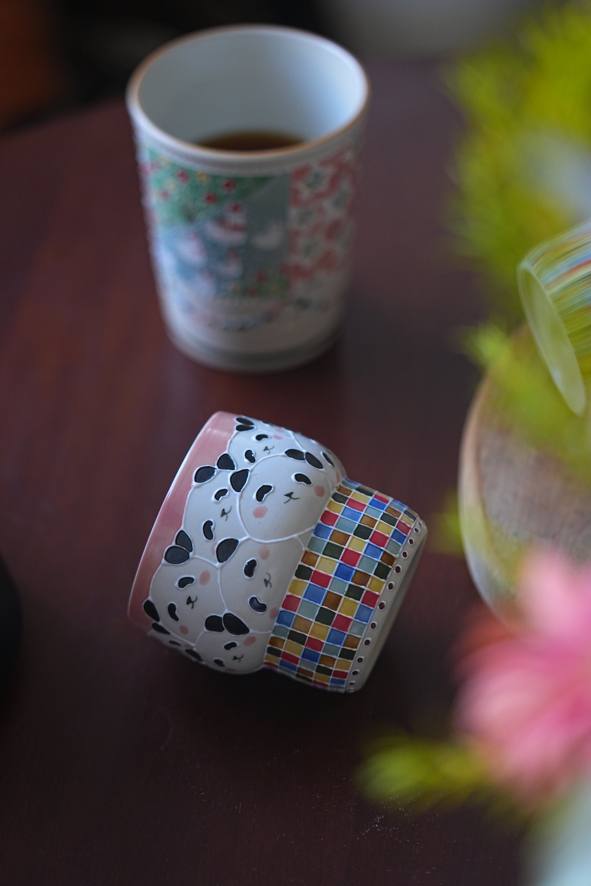 Panda Layered Checkered Cup