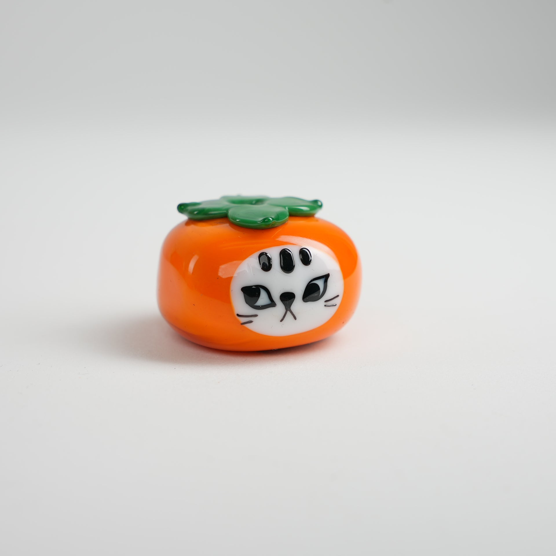 Everything Goes My Way - Persimmon Cat Lampwork Glass Figurine