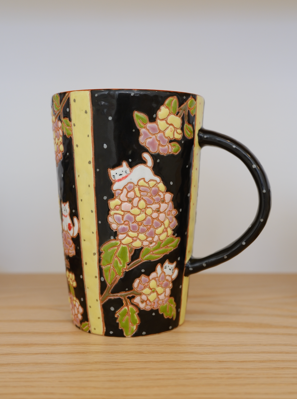 Hydrangea Cat Tall Mug