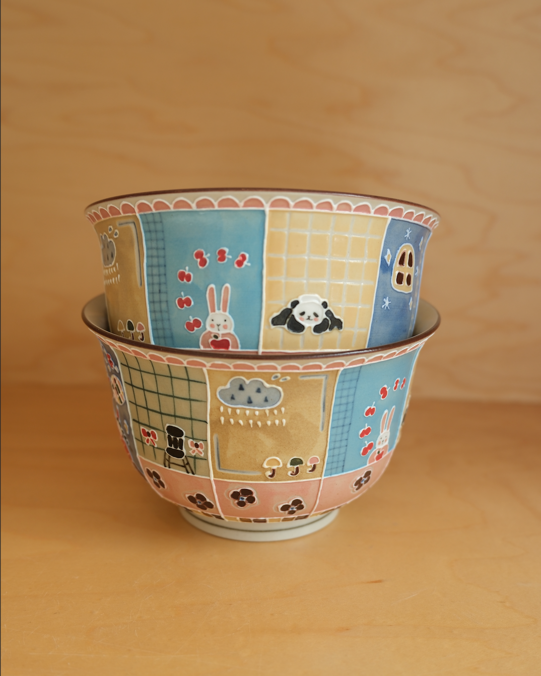 Panda Starry Sky Rim Conical Bowl