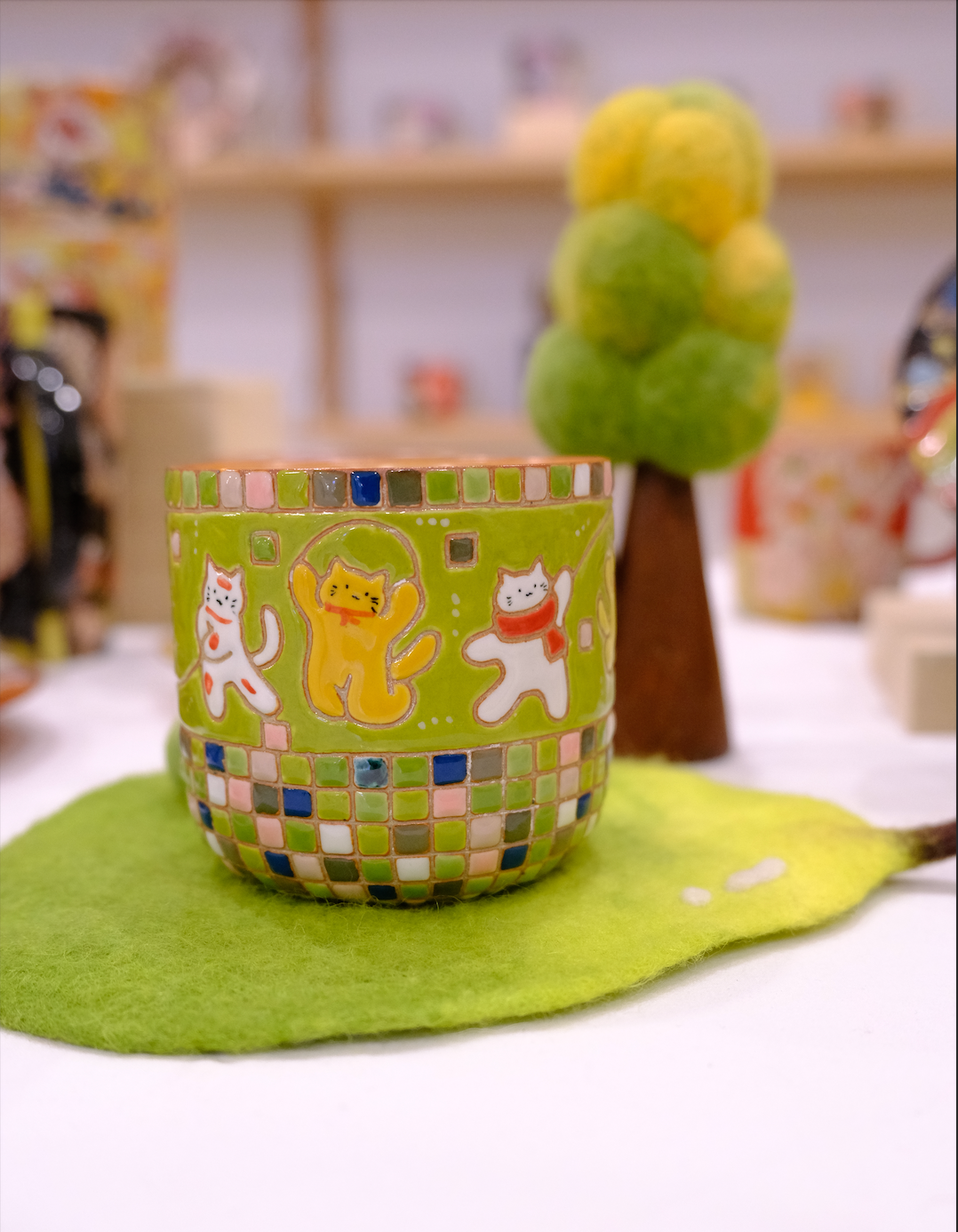 Plaid Jump Rope Kitty Cup