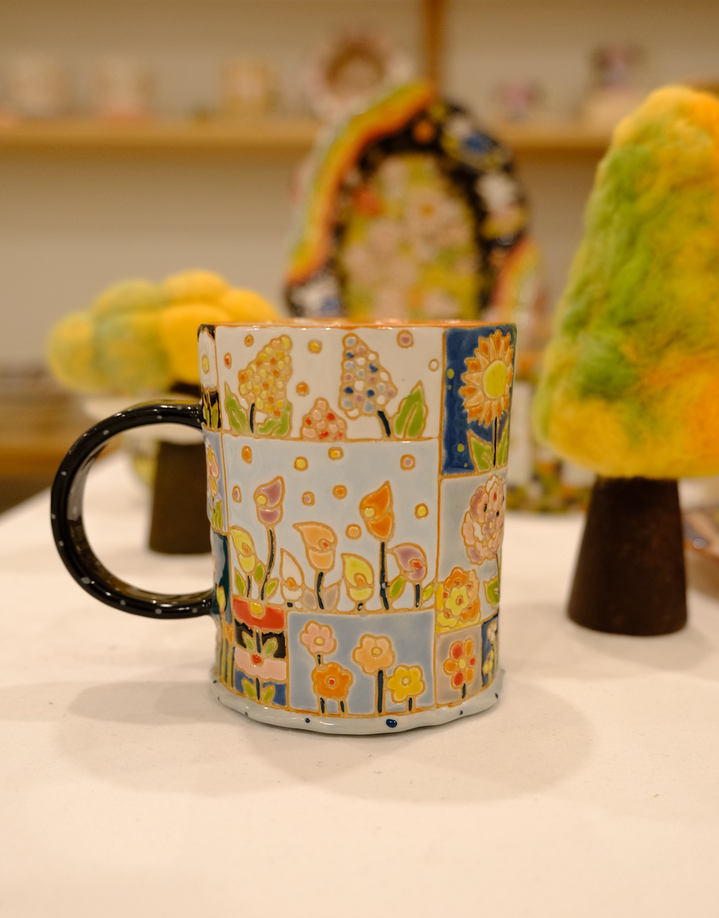 White Clay Petal Floral Cup