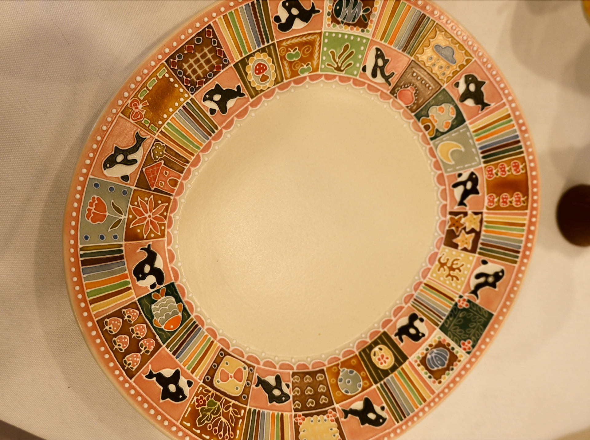Pink Orca Large Round Plate