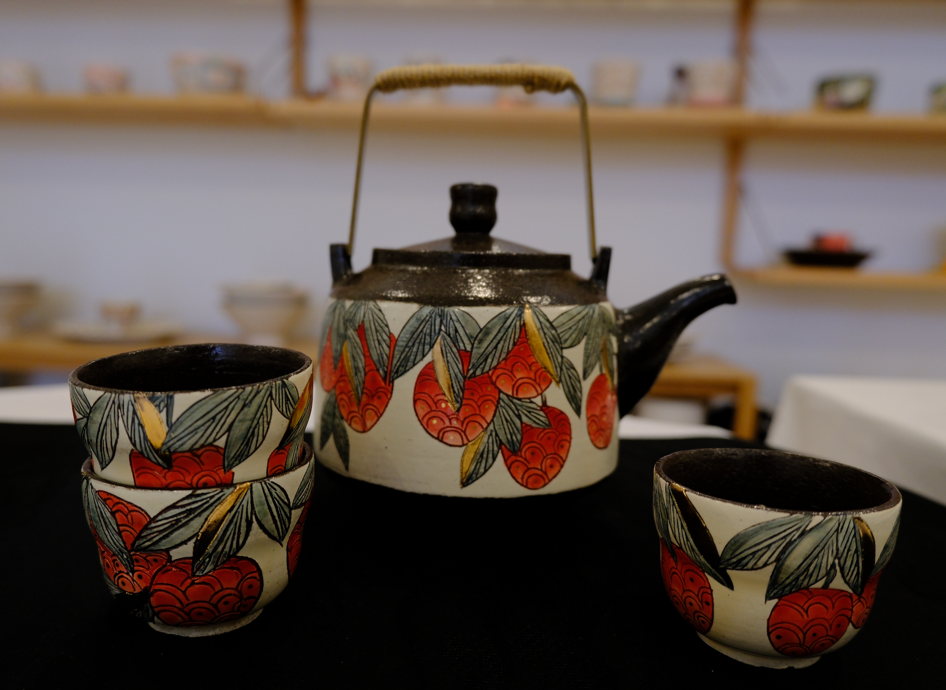 Handcrafted Tea Set -  Lychee (1 Teapot + 3 Cups)