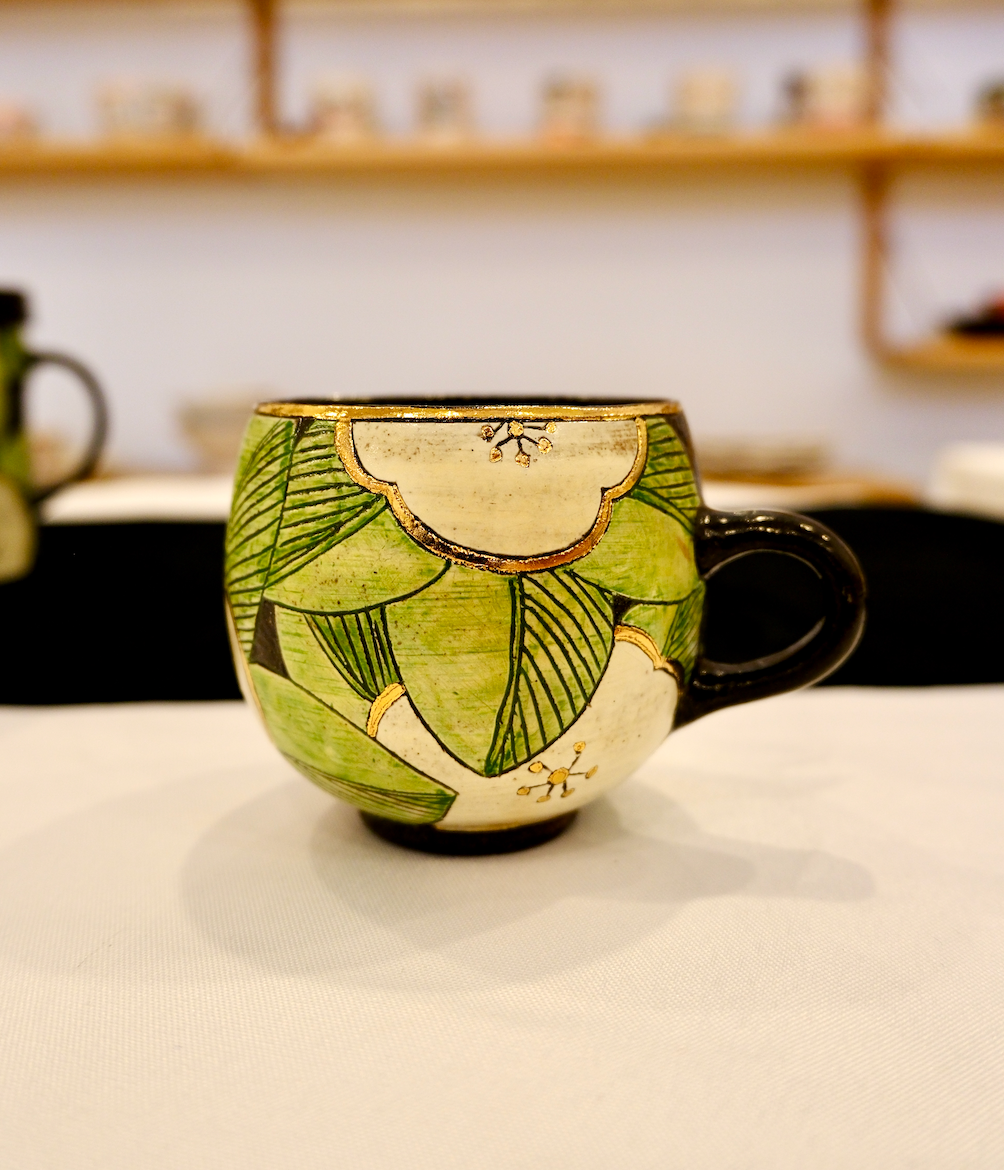 Handle Egg Cup - White Camellia