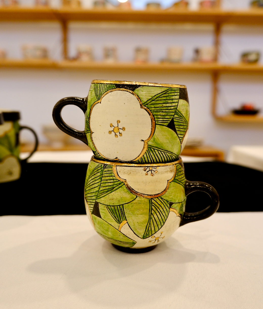 Handle Egg Cup - White Camellia