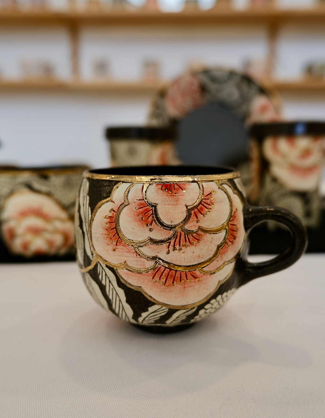 Handle Egg Cup - Peony Duo