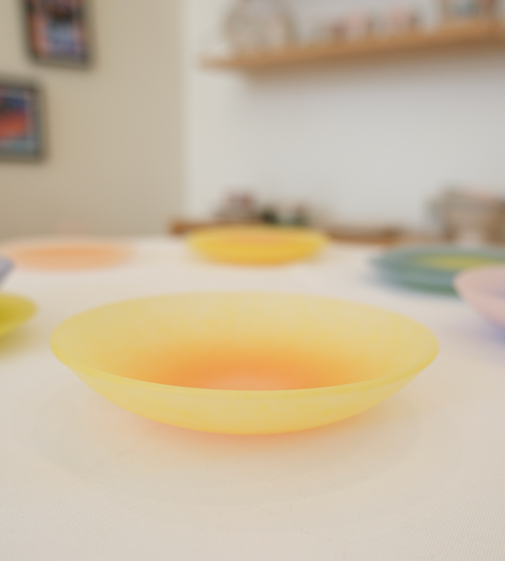 Color-Fade Glass Bowl - Yellow and Orange Gradient