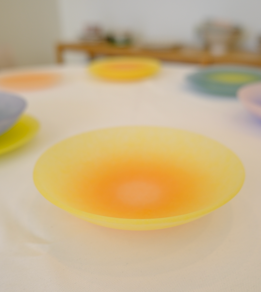 Color-Fade Glass Bowl - Yellow and Orange Gradient