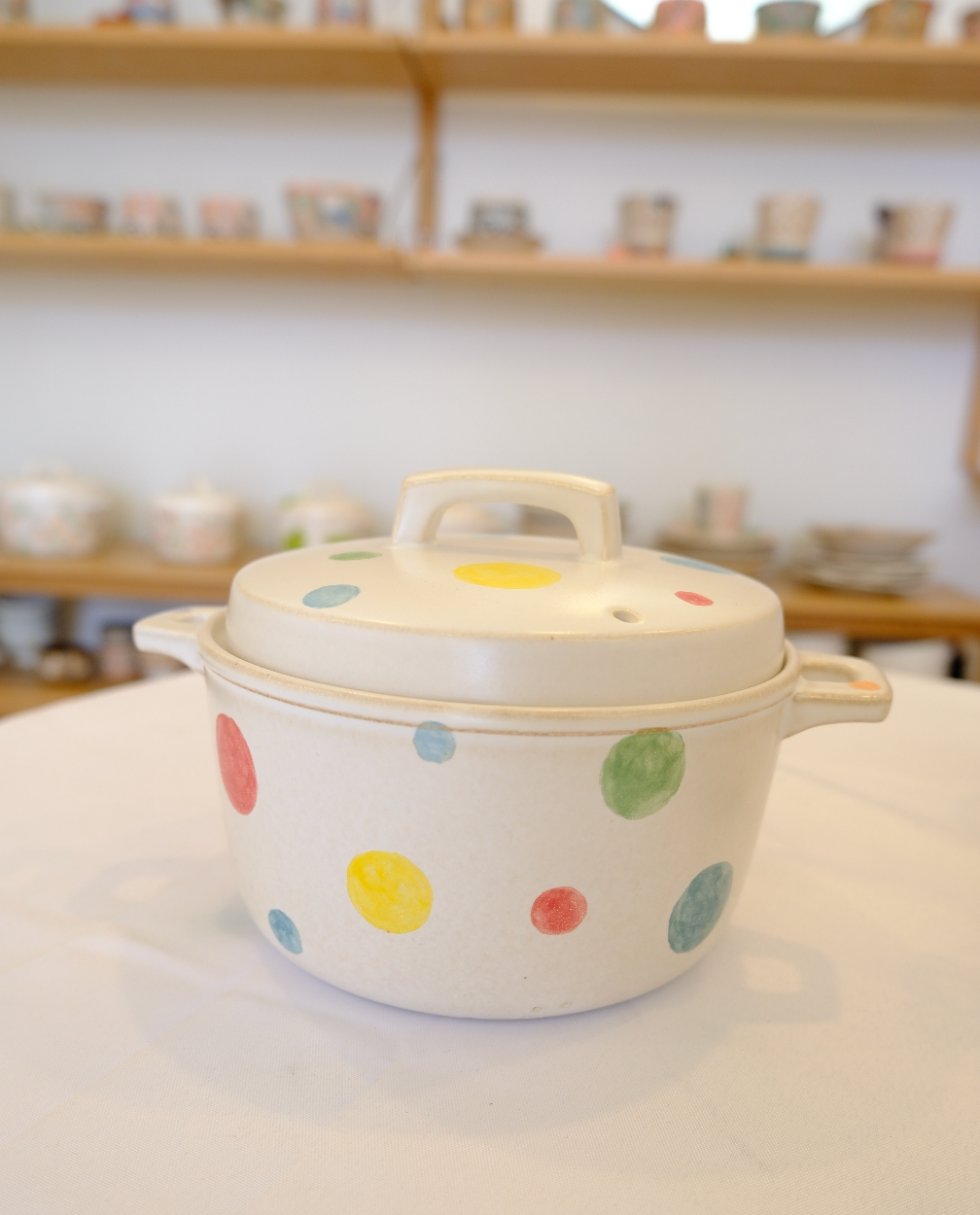 Polka Dot Direct-Flame Clay Pot - 2.1 Qt (2L)