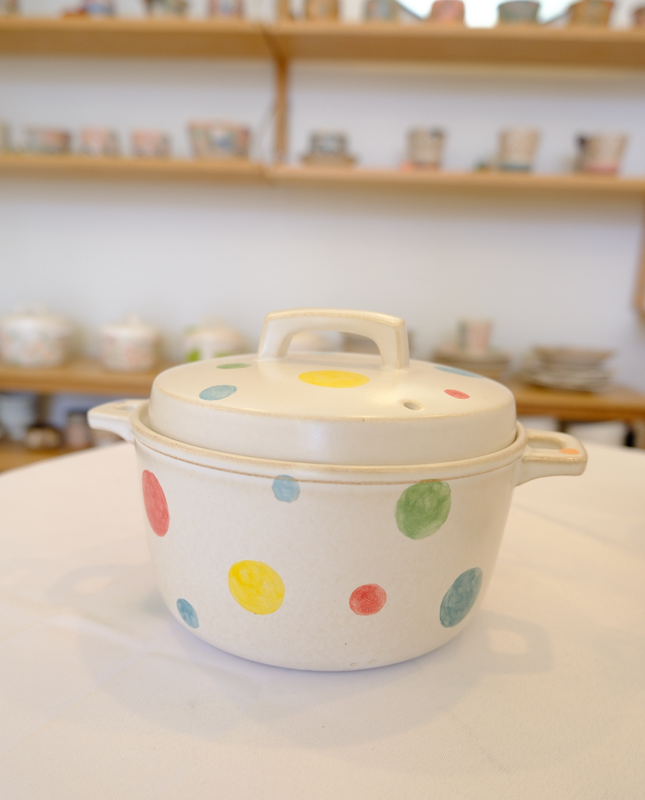 Polka Dot Direct-Flame Clay Pot - 2.1 Qt (2L)