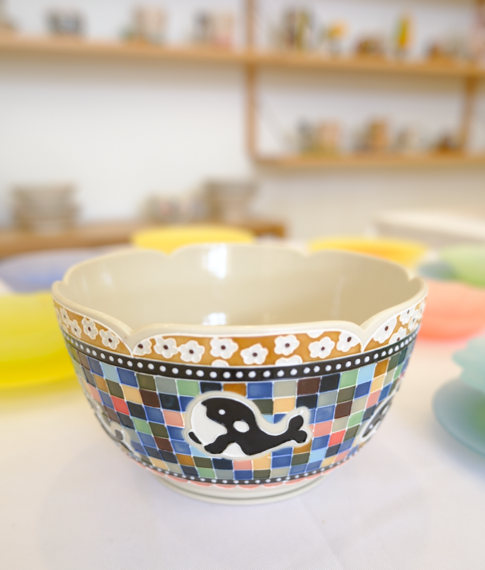 Orca Checkered Big Noddle Bowl