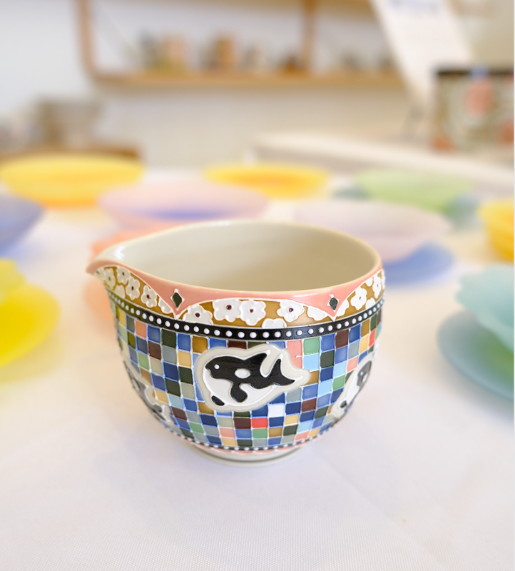 Orca Checkered Matcha bowl