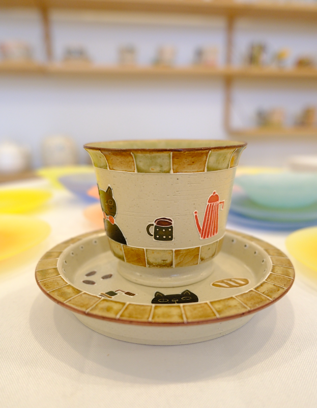 Black Cat Stoneware Series Rongtian Cup - Cat Croissant second image