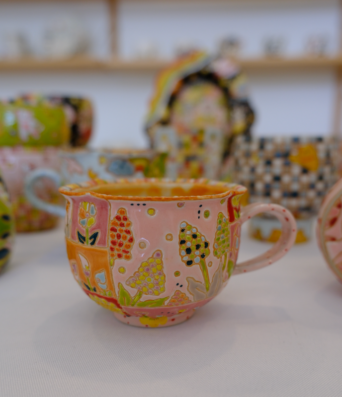 Inner-Painted Floral Cup