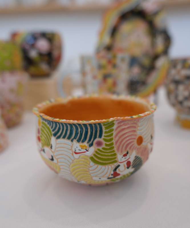 Inner-Painted Mesh Pattern Cat Cup second image