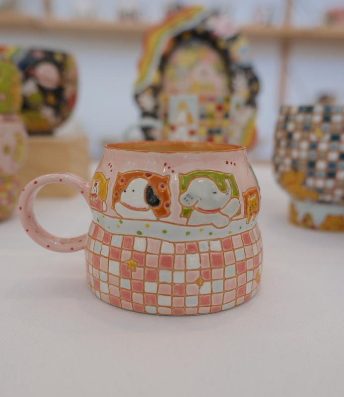 Pink Blanket Plaid Cup