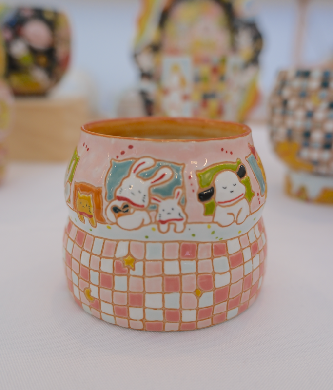 Pink Blanket Plaid Cup second image